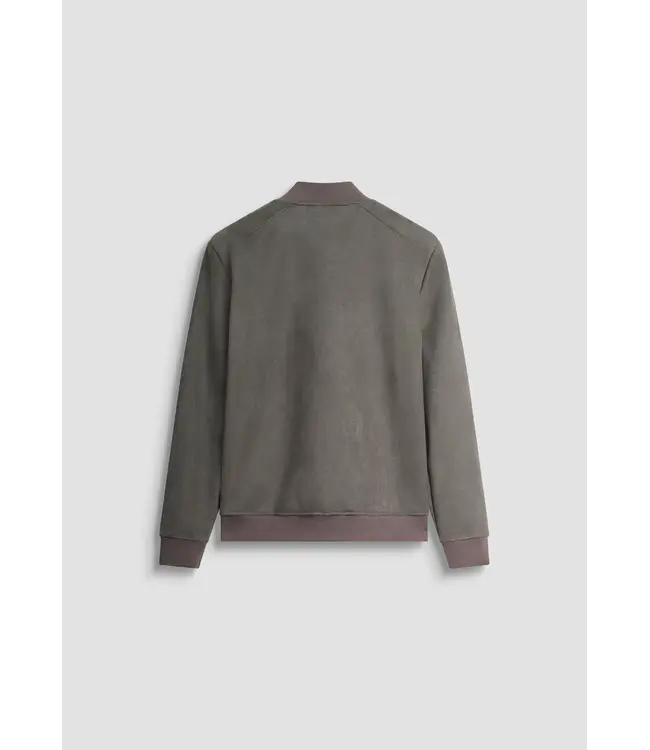 Antony Morato MMFL01089-FA150207 SWEATSHIRT IN STRETCH FAUX SUEDE FABRIC WITH LOGOED METAL BADGE - REGULAR FIT