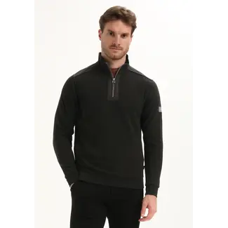 Gabbiano Halfzip ottoman structuur sweater - Regular Fit