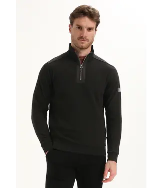 Gabbiano Halfzip ottoman structuur sweater - Regular Fit