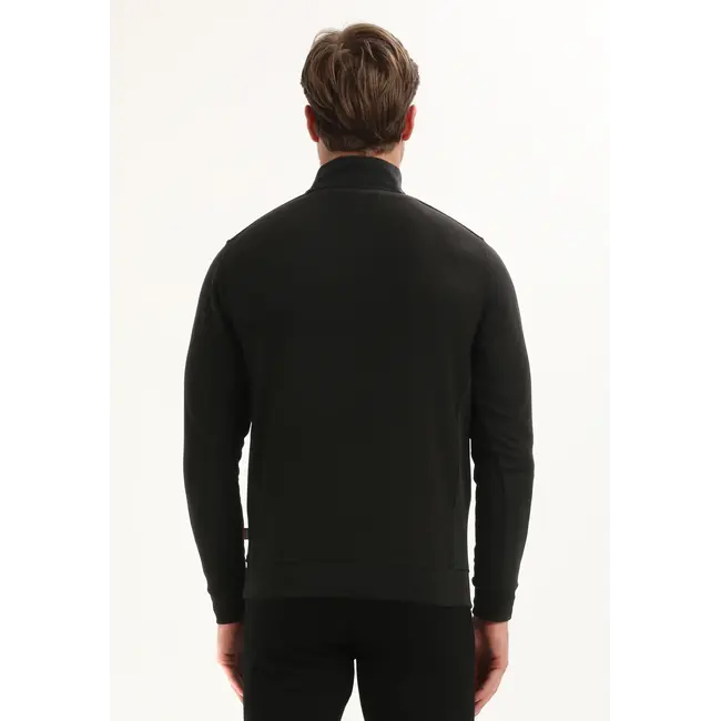 Gabbiano 775775 Halfzip ottoman structuur sweater Black - Regular Fit