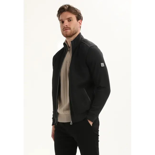 Gabbiano Gabbiano 425745 Geometrisch knitted patroon vest Black - Regular Fit