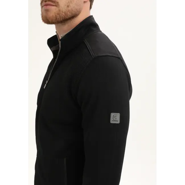 Gabbiano Gabbiano 425745 Geometrisch knitted patroon vest Black - Regular Fit