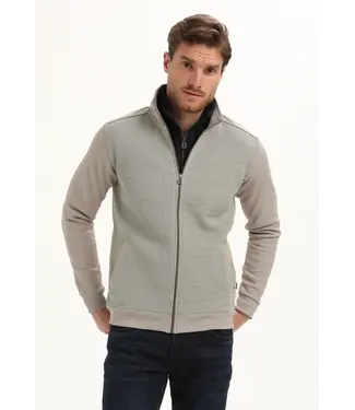 Gabbiano Geometrisch knitted patroon vest Taupe - Regular Fit