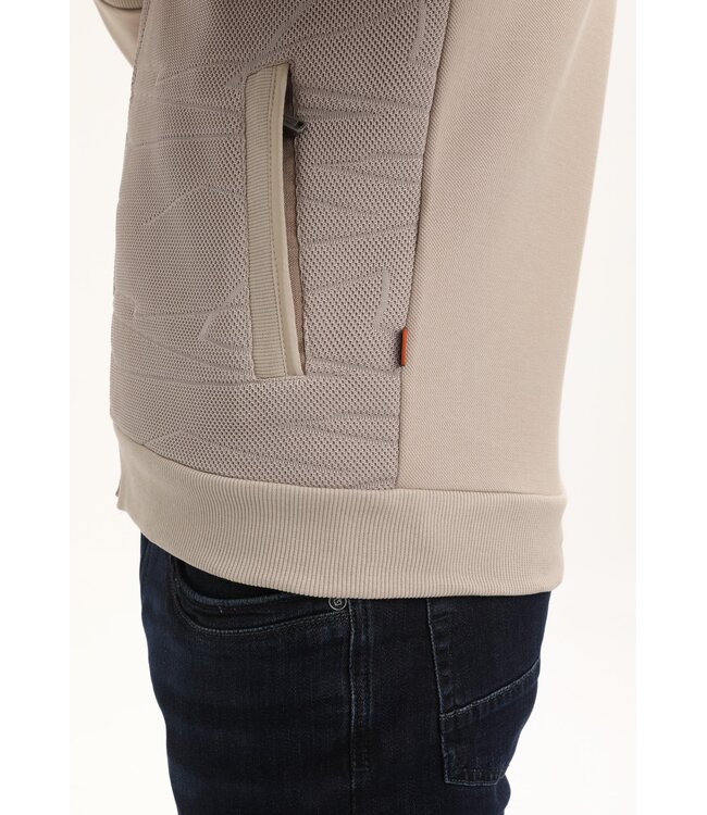 Gabbiano Gabbiano 425745 Geometrisch knitted patroon vest Taupe - Regular Fit