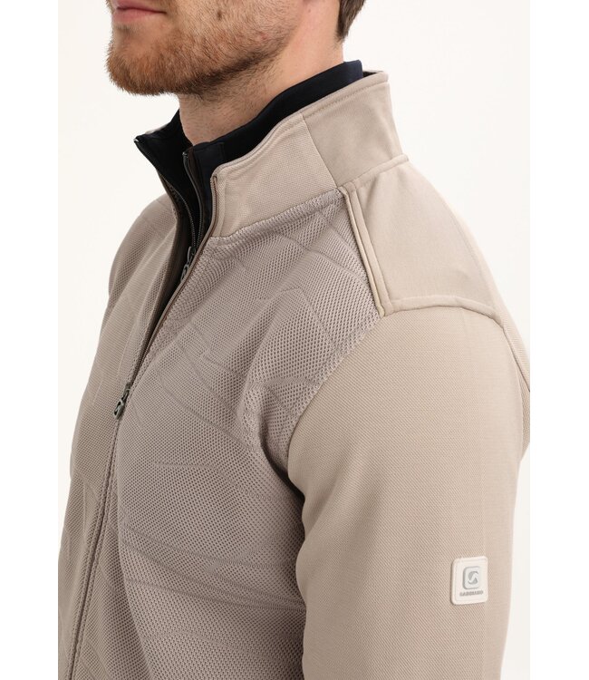 Gabbiano Gabbiano 425745 Geometrisch knitted patroon vest Taupe - Regular Fit