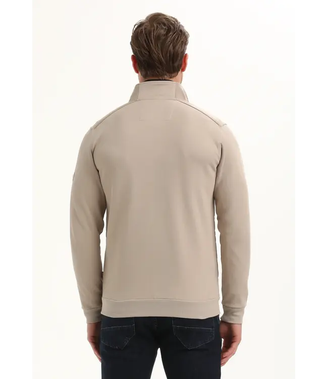 Gabbiano Gabbiano 425745 Geometrisch knitted patroon vest Taupe - Regular Fit