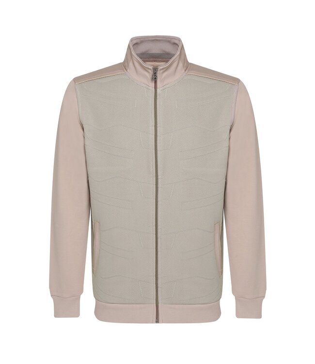 Gabbiano Gabbiano 425745 Geometrisch knitted patroon vest Taupe - Regular Fit