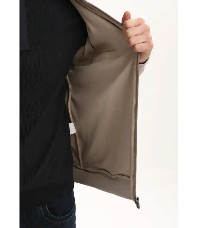 Gabbiano Gabbiano 425745 Geometrisch knitted patroon vest Taupe - Regular Fit