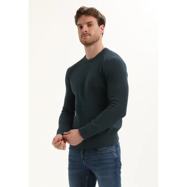Gabbiano Gabbiano 615766 Modieuze chenille trui Navy - Regular Fit