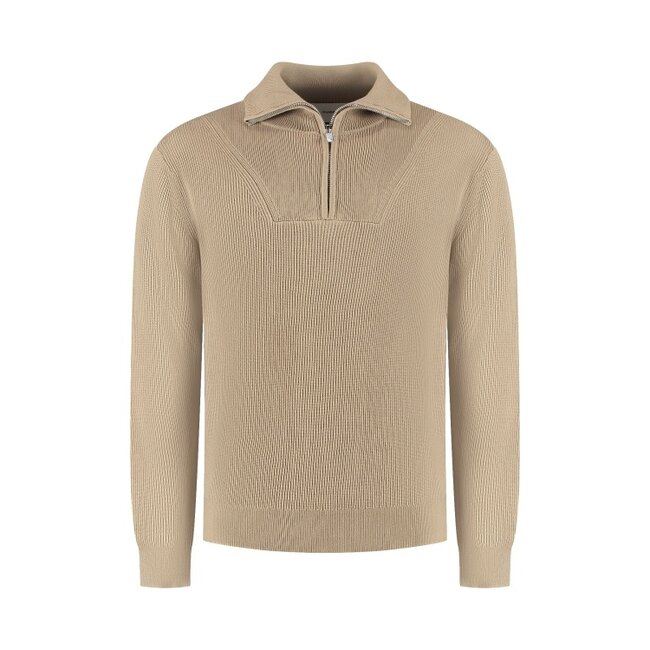 PurePath (by PureWhite) PurePath 25030806 Rib Knit Half-zip Sweater - Loose Fit