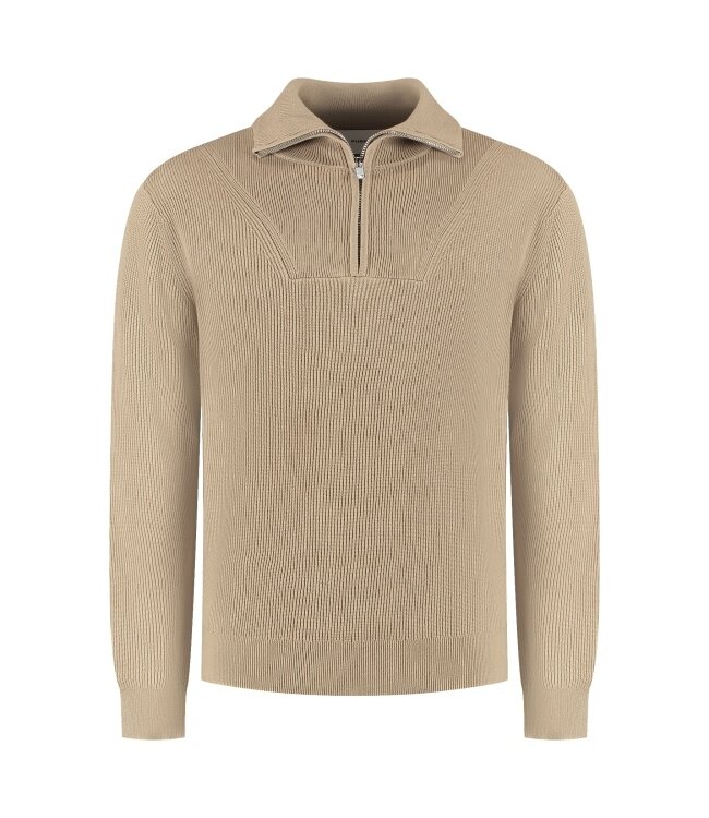 PurePath (by PureWhite) PurePath 25030806 Rib Knit Half-zip Sweater - Loose Fit