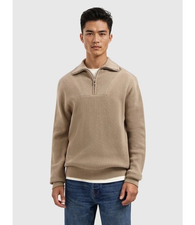 PurePath (by PureWhite) PurePath 25030806 Rib Knit Half-zip Sweater - Loose Fit