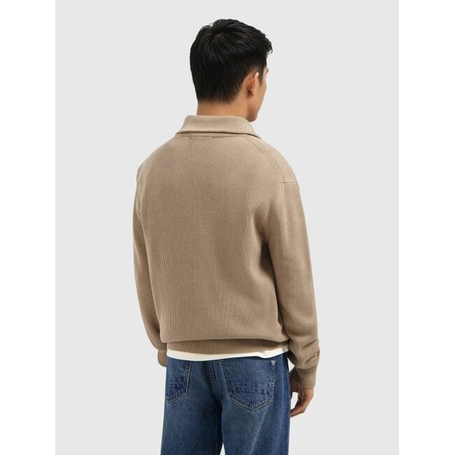 PurePath (by PureWhite) PurePath 25030806 Rib Knit Half-zip Sweater - Loose Fit