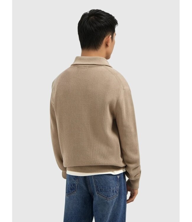 PurePath (by PureWhite) PurePath 25030806 Rib Knit Half-zip Sweater - Loose Fit