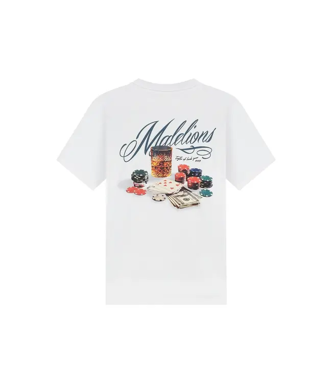 Malelions Malelions Men Playing Cards T-Shirt White - Regular Fit