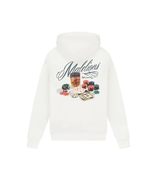 Malelions Playing Cards Hoodie Off White - Oversized Fit