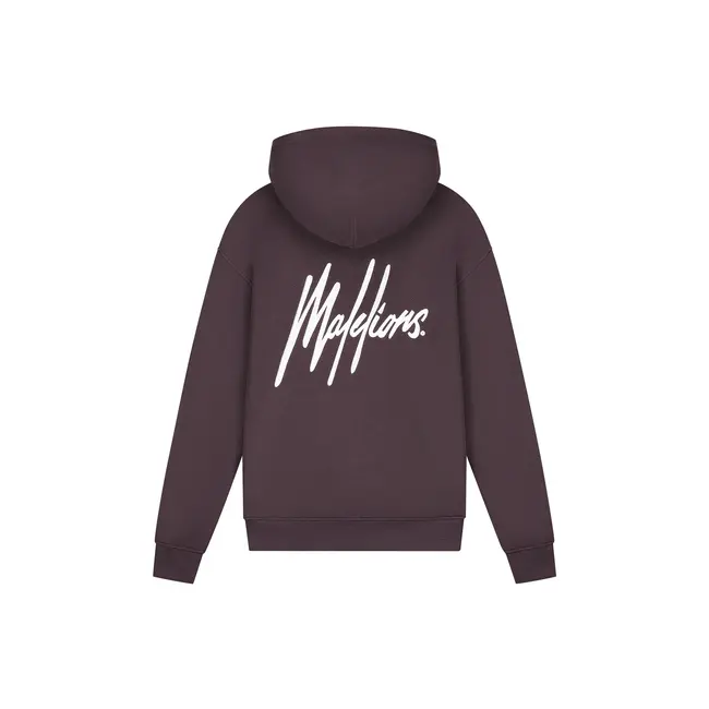Malelions Malelions Men Chainstitch Signature Half Zip Hoodie Mulch Brown - Oversized Fit
