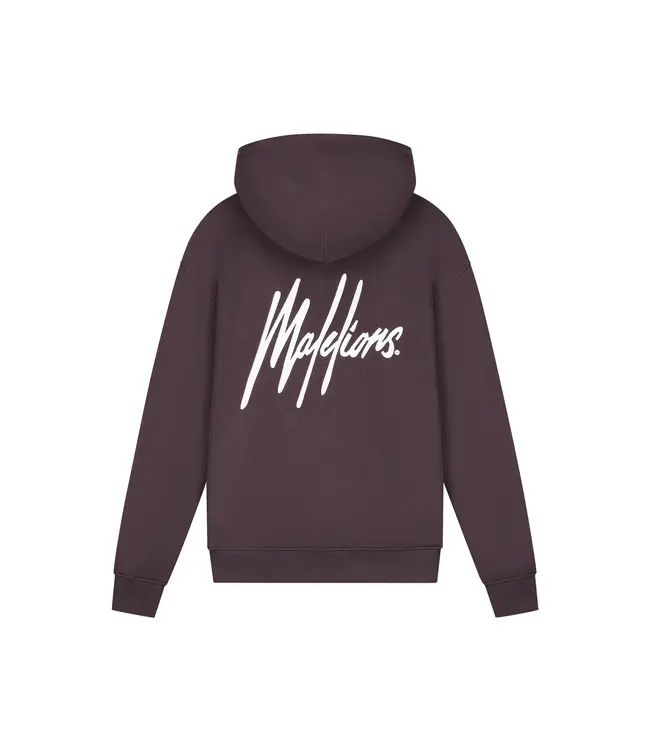 Malelions Malelions Men Chainstitch Signature Half Zip Hoodie Mulch Brown - Oversized Fit