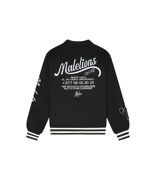 Malelions Malelions Men Casino Varsity Jacket Black - Oversized Fit