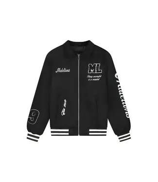 Malelions Casino Varsity Jacket Black - Oversized Fit