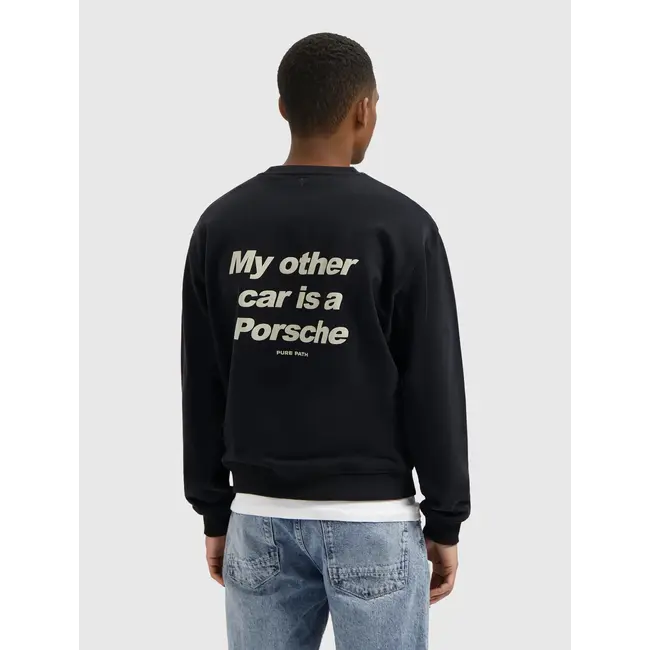 PurePath (by PureWhite) PurePath 25030309 My Other Car Sweater Black - Loose Fit