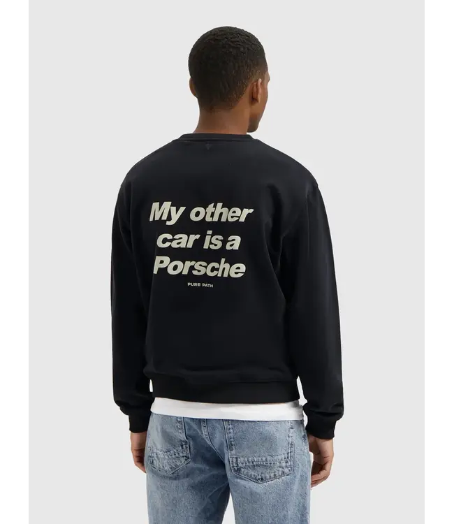 PurePath (by PureWhite) PurePath 25030309 My Other Car Sweater Black - Loose Fit