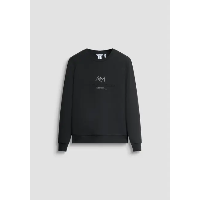 Antony Morato Antony Morato MMFL01102-FA150168 COTTON BLEND SLIM FIT CREWNECK SWEATSHIRT WITH LOGO Black - Slim Fit