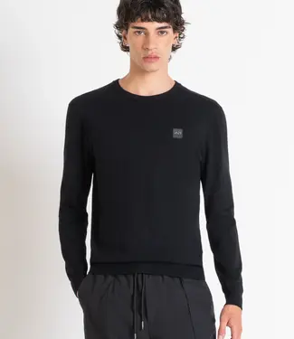 Antony Morato VISCOSE BLEND JERSEY WITH LOGO PATCH - Slim Fit