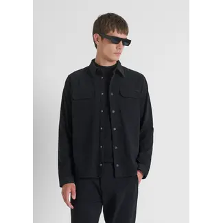 Antony Morato SHIRT IN VELVET WITH LOGO BADGE - Regular Fit