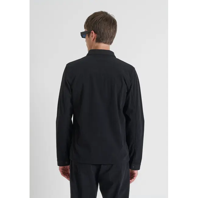 Antony Morato Antony Morato MMSL00765-FA300027 SHIRT IN VELVET WITH LOGO BADGE - Regular Fit
