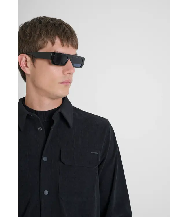 Antony Morato Antony Morato MMSL00765-FA300027 SHIRT IN VELVET WITH LOGO BADGE - Regular Fit