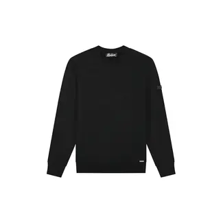 Malelions Men Knitted Crewneck Black - Slim Fit