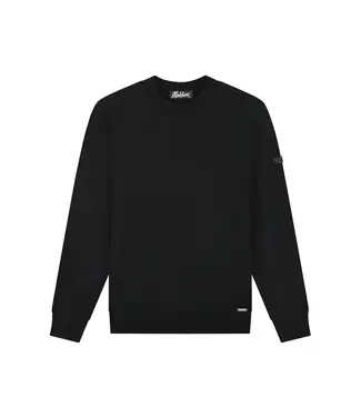 Malelions Men Knitted Crewneck Black - Slim Fit