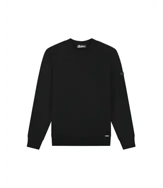 Malelions Men Knitted Crewneck Black - Slim Fit