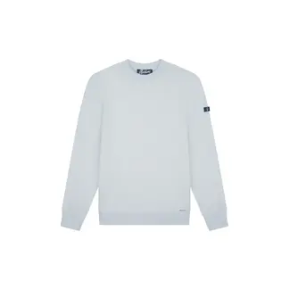 Malelions Men Knitted Crewneck Ocean Grey - Slim Fit