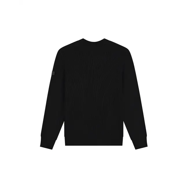 Malelions Malelions Men Knitted Rib Sweater Black - Slim Fit
