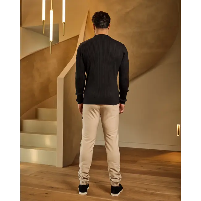 Malelions Malelions Men Knitted Rib Sweater Black - Slim Fit