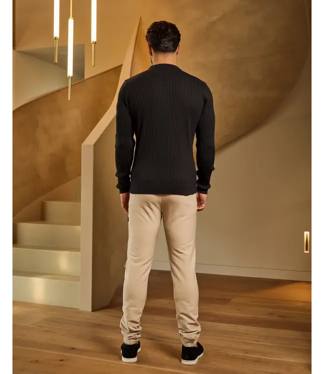 Malelions Malelions Men Knitted Rib Sweater Black - Slim Fit