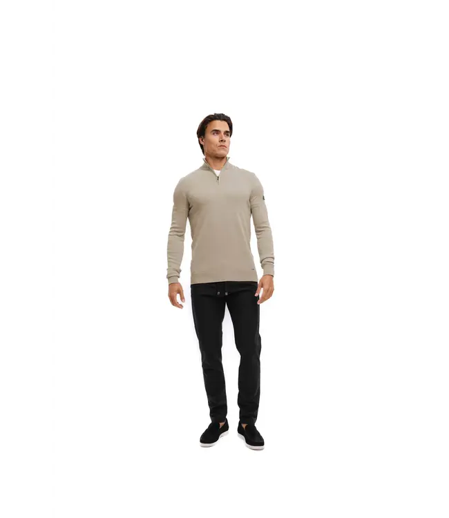 Malelions Malelions Men Knitted Quarter Zip Sand - Slim Fit