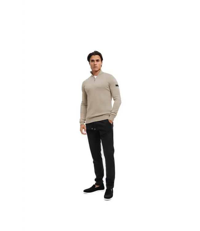 Malelions Malelions Men Knitted Quarter Zip Sand - Slim Fit