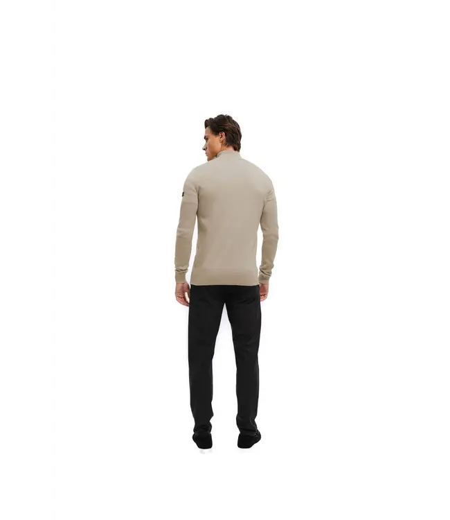 Malelions Malelions Men Knitted Quarter Zip Sand - Slim Fit