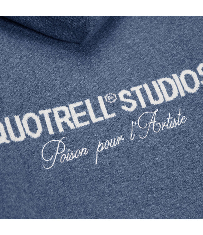 Quotrell Quotrell Calvin Knitted Zip Hoodie Denim Blue - Oversized Fit