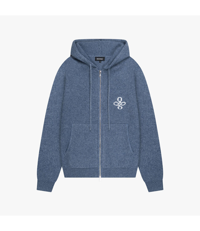Quotrell Quotrell Calvin Knitted Zip Hoodie Denim Blue - Oversized Fit