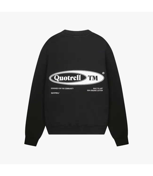 Quotrell Quotrell Emblem Crewneck Sweater Black/White - Oversized Fit