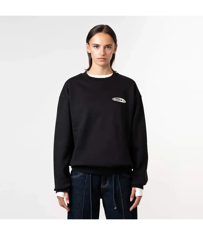 Quotrell Quotrell Emblem Crewneck Sweater Black/White - Oversized Fit