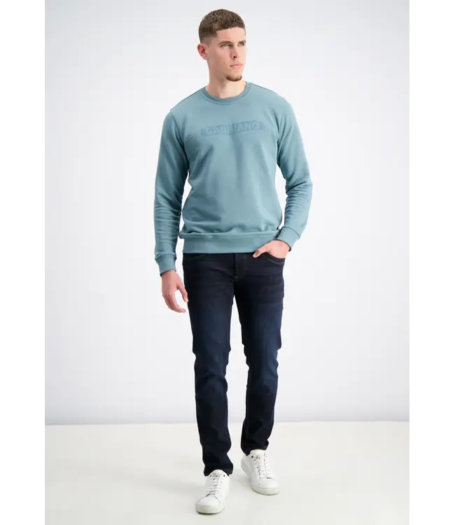 Gabbiano Gabbiano 15094 Round Neck Logo Branded Teal Blue - Regular Fit
