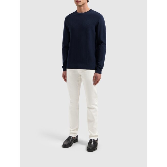 PurePath (by PureWhite) PurePath 25010816 Braided Knitwear Sweater Navy - Regular Fit