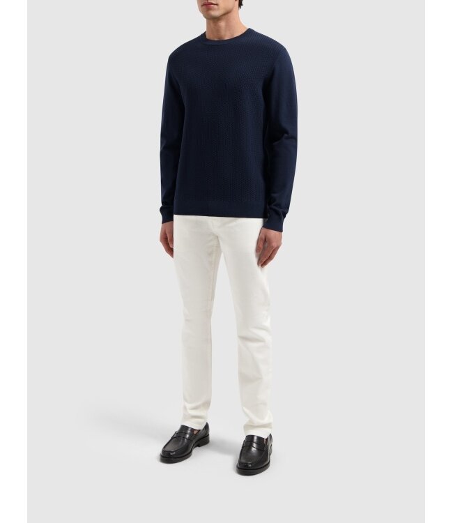 PurePath (by PureWhite) PurePath 25010816 Braided Knitwear Sweater Navy - Regular Fit