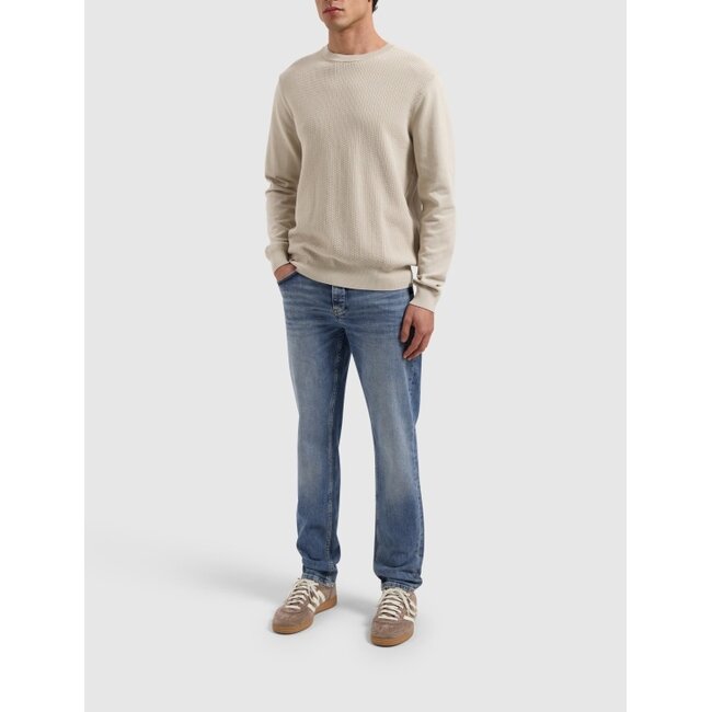 PurePath (by PureWhite) PurePath 25010816 Braided Knitwear Sweater Sand - Regular Fit