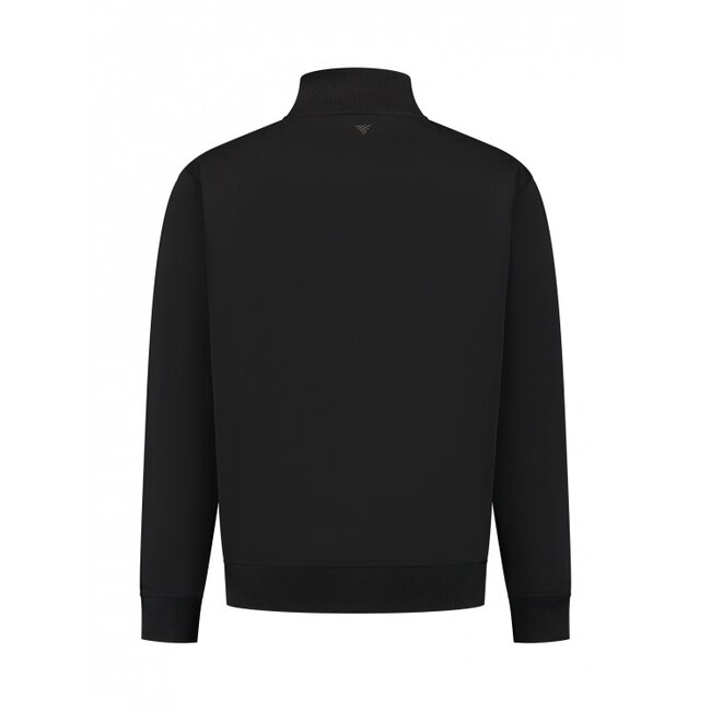PurePath (by PureWhite) PurePath 25010301 Stand-Up Collar Zip Sweater Black - Loose Fit